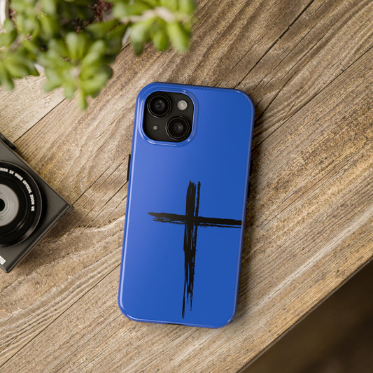 Simple Cross Phone Case (Blue)