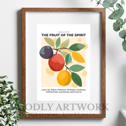 Fruit of the Spirit Wall Art, Home Decor, Kitchen Decor, Christian Decor, Digital Download, Christian Wall Art, Bible Verse Art